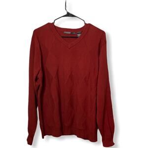 Oscar de la renta red vneck sweater Large